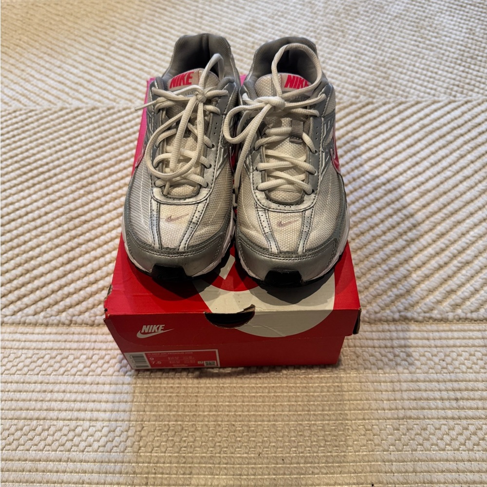 Nike Silver and Pink Athletic Shoes